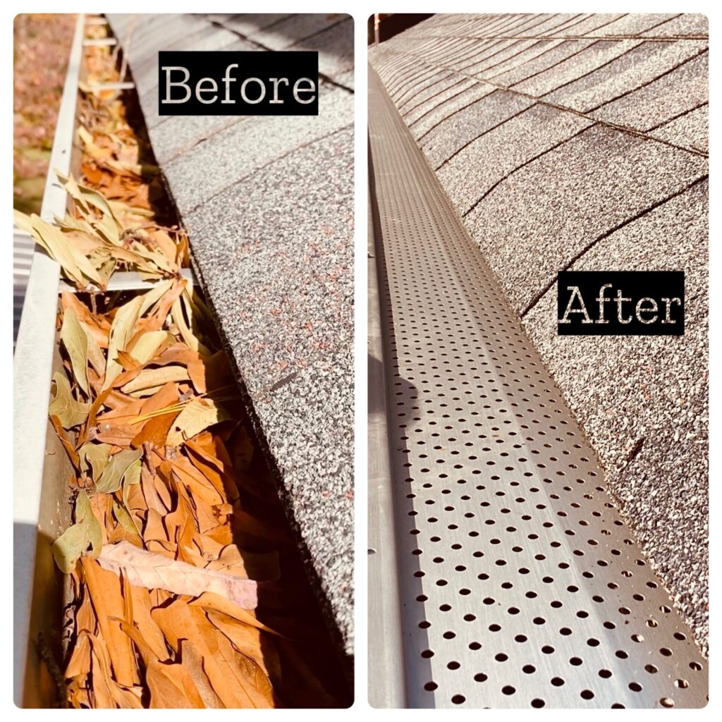 gutter guard before and after